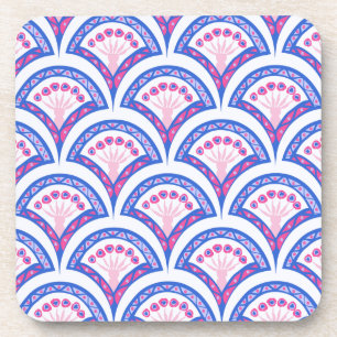 Porta-copo cor damasco floral azul