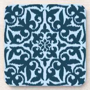 Porta-copo Cor damasco Ikat - Índio escuro e azul claro