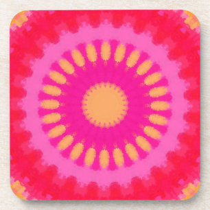 Porta-copo Cor de água rosa e laranja Mandala