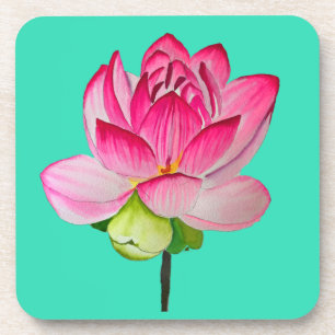 Porta-copo Cor-de-água rosa, flor de lótus, arte fina