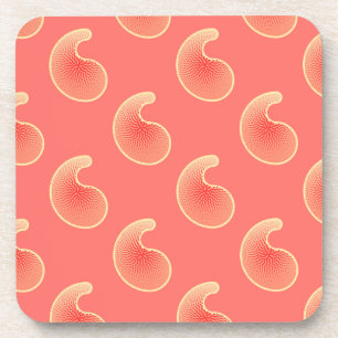 Porta-copo Cor-de-coral, cor-de-rosa e creme paisley