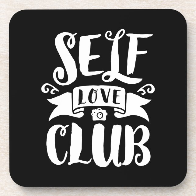 Porta-copo Cor de Fundo Personalizada do Self Love Club (Frente)