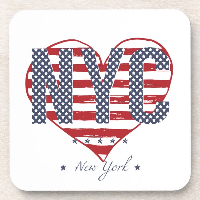 Porta-copo Coração da bandeira americana de NYC (Frente)