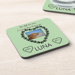 Porta-copo Coração de Memória com Pegada de Pata Verde Lima