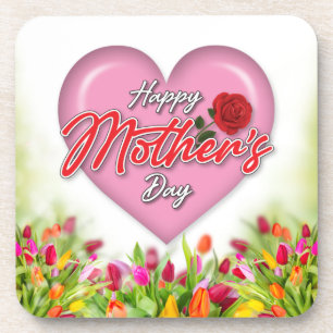 Porta-copo Coração Elegante Design do Dia das Mães