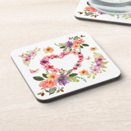 Porta-copo Coração Floral e Flores
