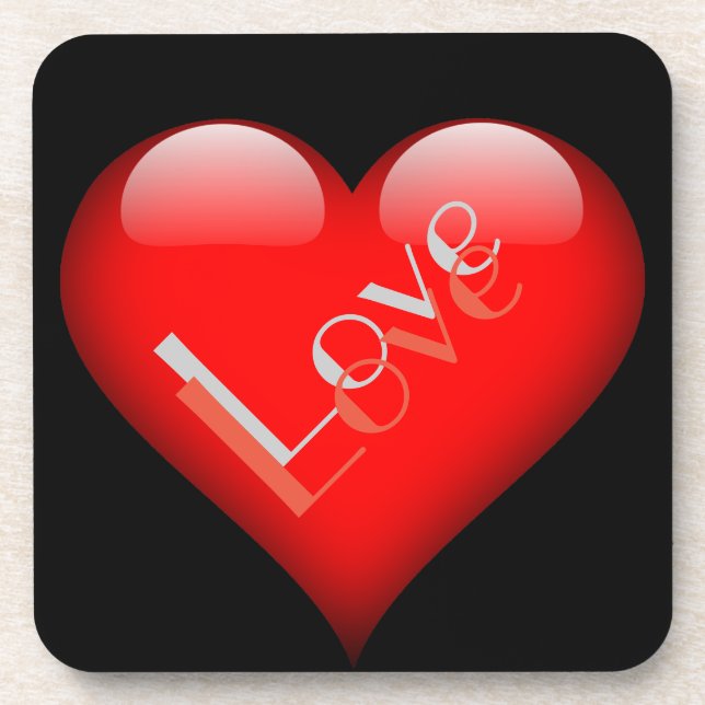 Porta-copo Coração Vermelho Atração Amor Parisiense Casamento (Frente)