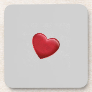 Porta-copo Coração Vermelho Cinza Amor Casamento Moderno