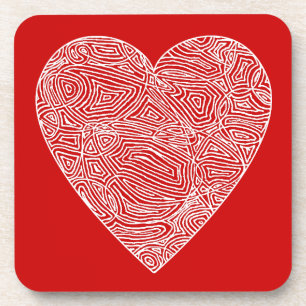 Porta-copo Coração vermelho escribble