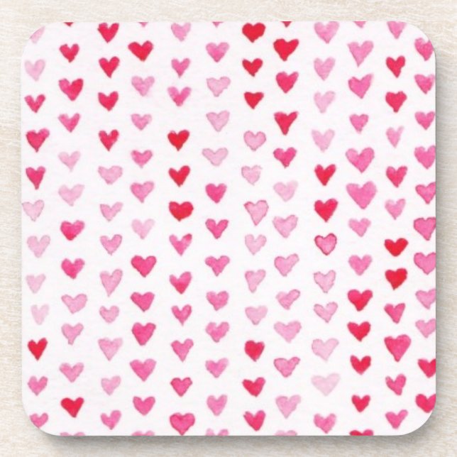 Porta-copo Corações da aguarela (Frente)