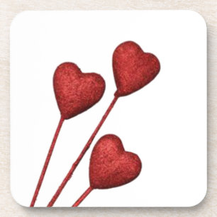 Porta-copo Corações de Amor Vermelho em Pentes