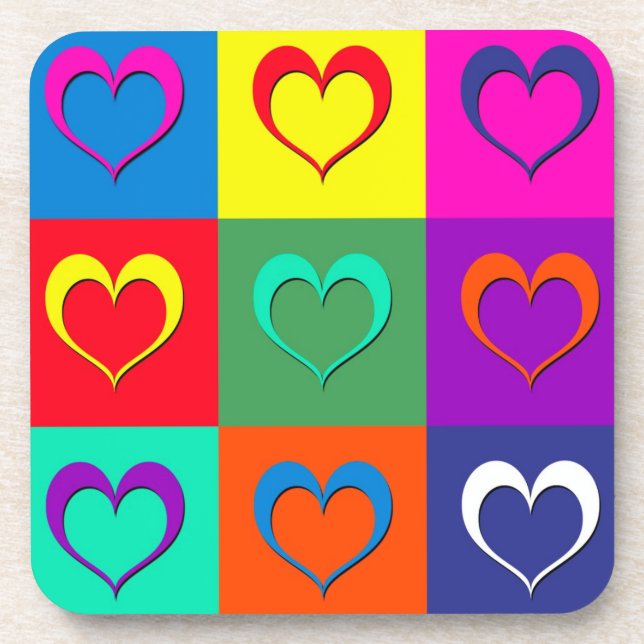 Porta-copo corações de pop (Frente)