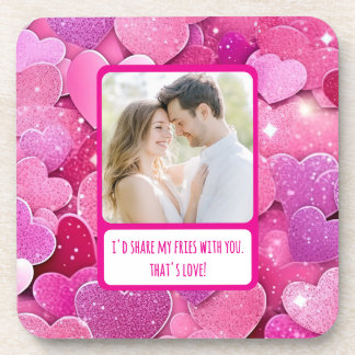 Porta-copo Corações Rosa Púrpura Compartilham Minhas Fritas