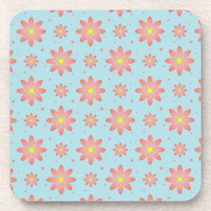 Porta-copo Coral, rosa e pó, flores de margarida delicadas, a