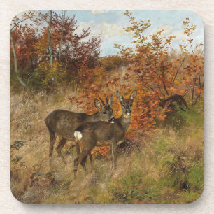 Porta-copo Corça com Folhas de Outono Animais Selvagens Vinta