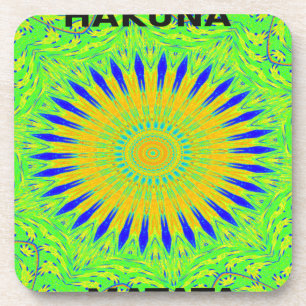 Porta-copo Cores do Tecido Tradicional Africano Verde ouro