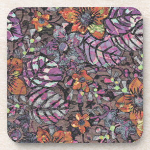 Porta-copo Cores pastéis padrão floral arte digital romântica