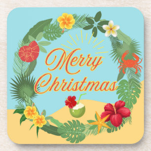 Porta-copo Coroa de Natal Tropical