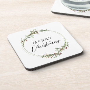 Porta-copo Coroa Minimalista de Natal Branca