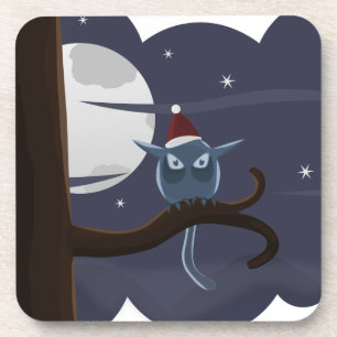 Porta-copo coruja de natal assustadora