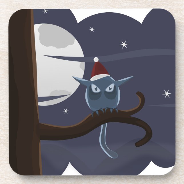 Porta-copo coruja de natal assustadora (Frente)