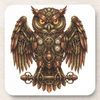 Porta-copo Coruja Mecânica Vintage Steampunk em Plástico Rígi