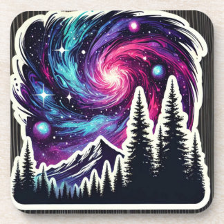 Porta-copo Cosmic Forest: Galaxy Meets Nature