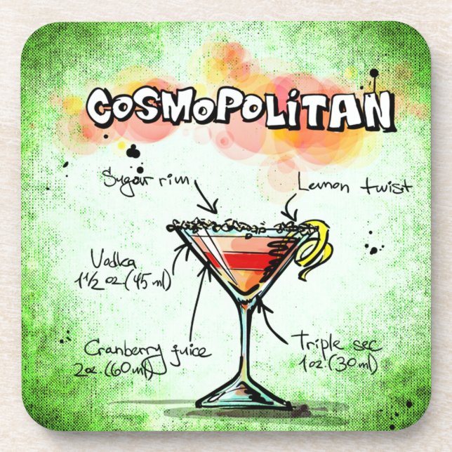 Porta-copo Cosmopolitan Drink Recipe (Frente)