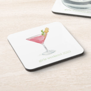 Porta-copo Cosmopolitan Personalizado em Aquarela