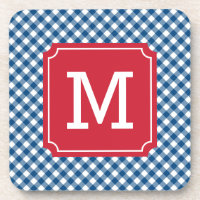Country Chic Blue Gingham Personalize Monograma