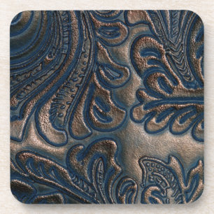Porta-copo Couro gravado do vintage gasto