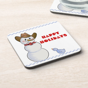 Porta-copo Cowboy Snowman com Red Bandana