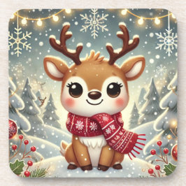 Porta-copo Cozy Christmas Reindeer in a Winter Wonderland