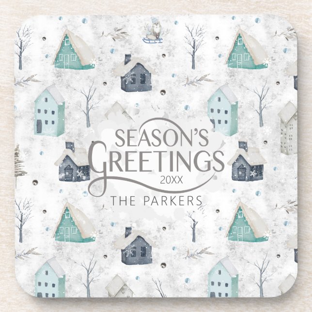 Porta-copo Cozy Home Teal ID985 (Frente)