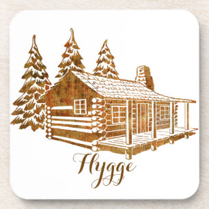 Porta-copo Cozy Log Cabin - Hygge ou seu próprio texto