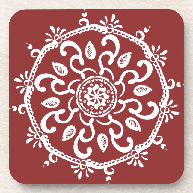 Porta-copo Cranberry Mandala (Frente)