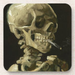 Porta-copo Crânio com cigarro por Van Gogh<br><div class="desc">Pinturas expressionistas de Van Gogh: Crânio com pintura de Canvas de Cigarro queimado</div>