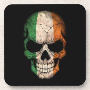 Porta-copo Crânio irlandês da bandeira no preto