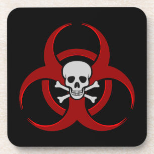 Porta-copo Crânio vermelho do Biohazard