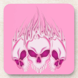 Porta-copo Crânios cor-de-rosa