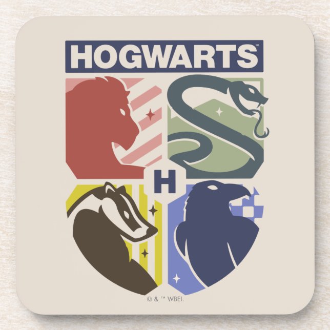 Porta-copo Crestão Estampado Vintage HOGWARTS™ (Frente)