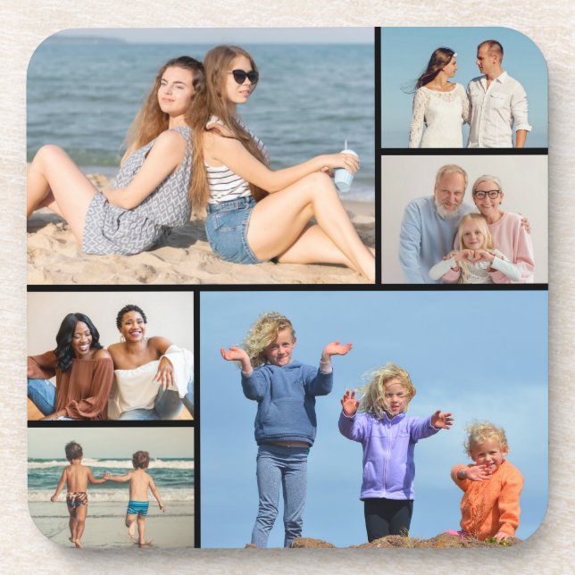 Porta-copo Crie a sua própria colagem de 6 fotos (Frente)