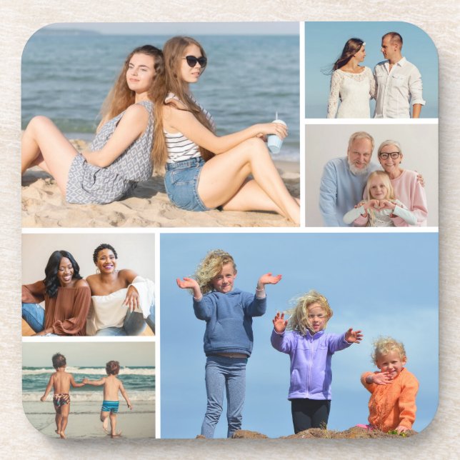 Porta-copo Crie a sua própria colagem de 6 fotos (Frente)