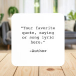 Porta-copo Crie sua própria cotação<br><div class="desc">Crie sua própria porta copos de cotação personalizada. Apresenta tipografia minimalista da máquina de escrever.</div>