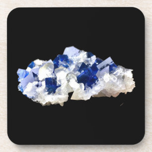 Porta-copo Cristal Mineral de Fluorita Azul Profunda Natural 