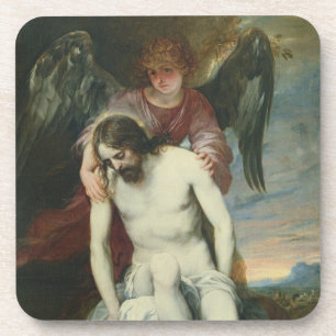 Porta-copo Cristo inoperante apoiado por um anjo, c.1646-52
