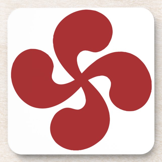 Porta-copo Cruz Basca Vermelho Lauburu (Frente)