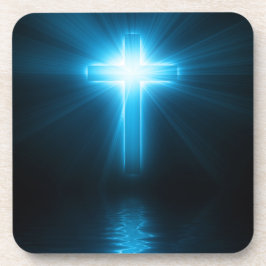 Porta-copo Cruz cristã na luz azul