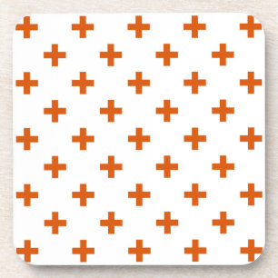 Porta-copo Cruz de polca laranja no branco