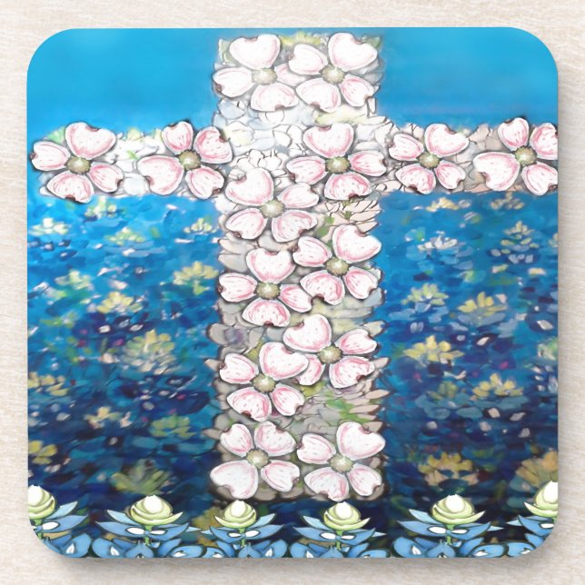 Porta-copo Cruz Floral (Frente)
